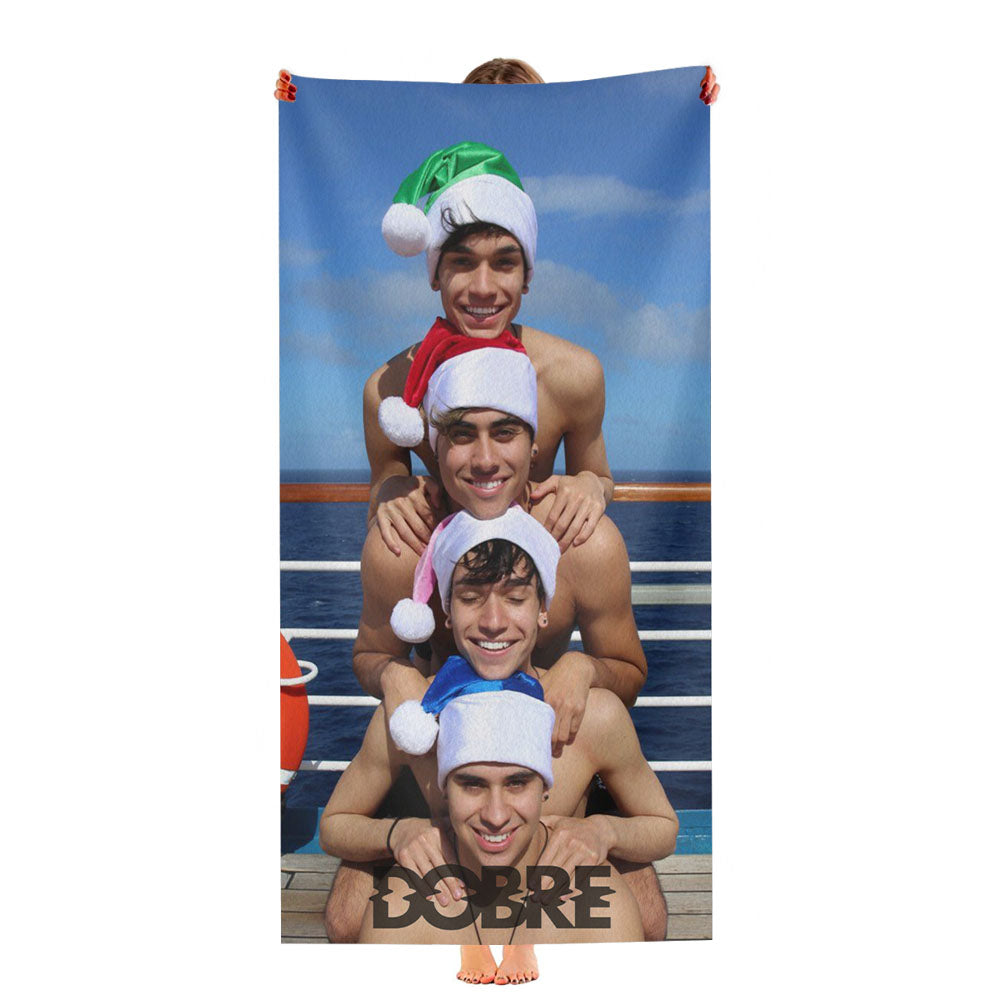 Dobre Brothers Twin Christmas Face Pyramid Ultra-Soft Luxury Bathroom Towels