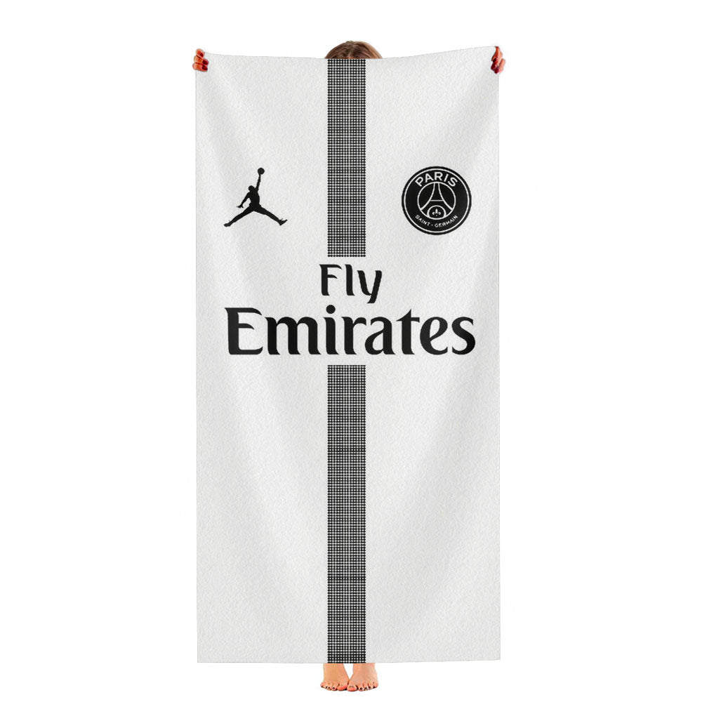 Fly Emirates White Paris Saint German Psg Feat Jordan Ultra-Soft Luxury Bathroom Towels