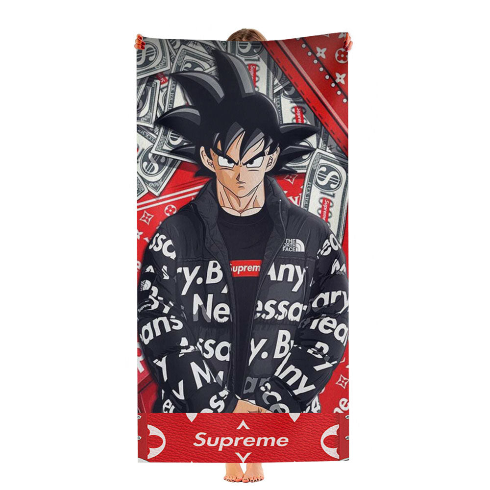 Goku In Supreme Louis Vuitton Mode Ultra-Soft Luxury Bathroom Towels