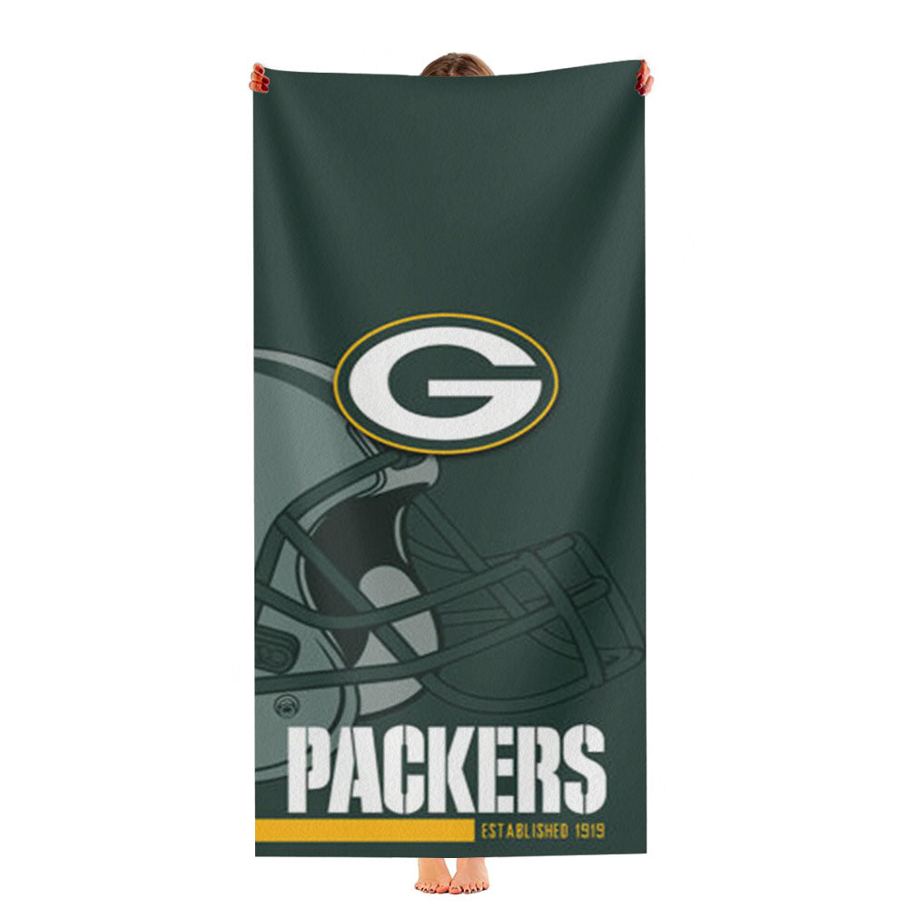 Green Bay Packers Logos On Yellow Ultra-Soft Luxury Bathroom Towels