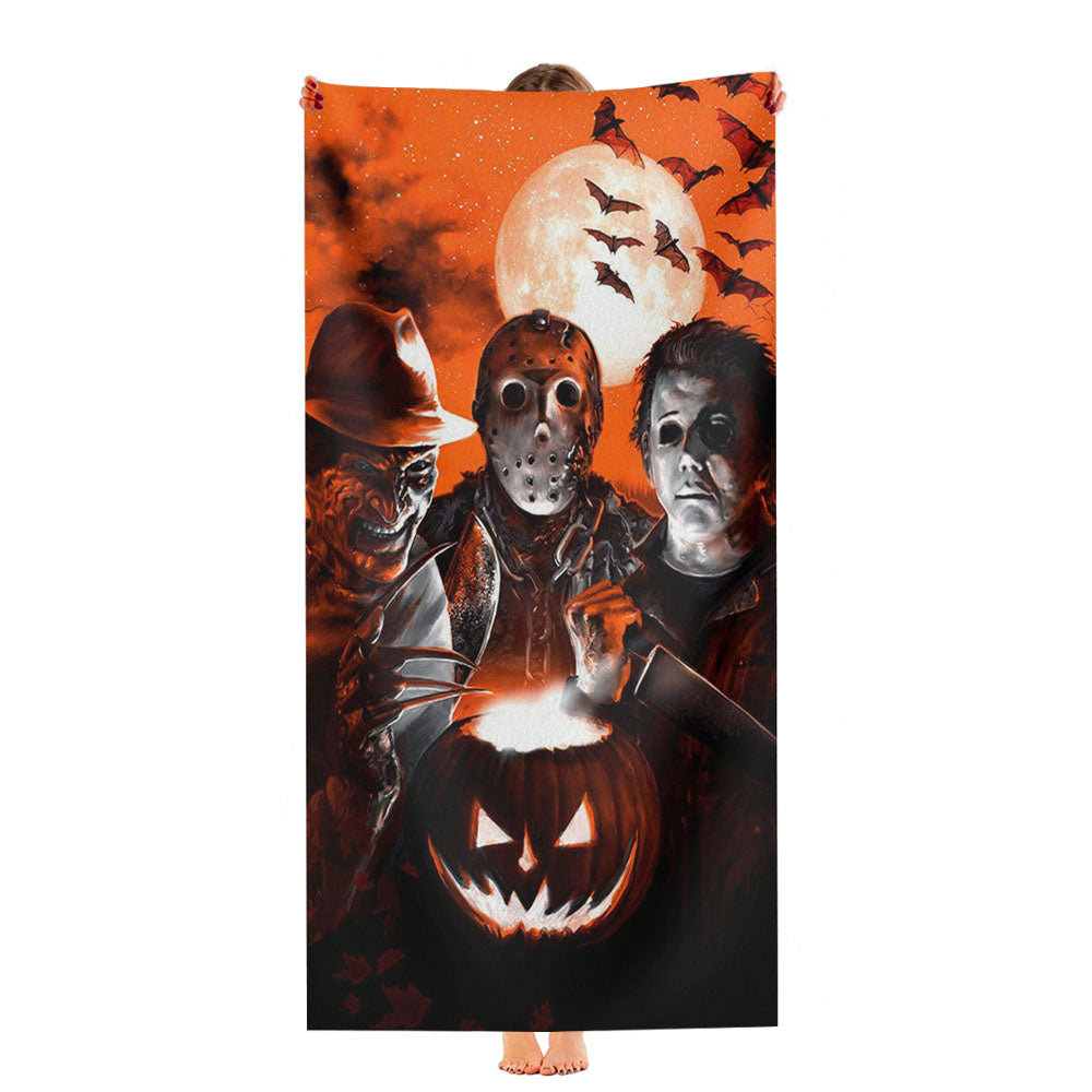 Halloween Skull Black Cat Ultra-Soft Luxury Bathroom Towels