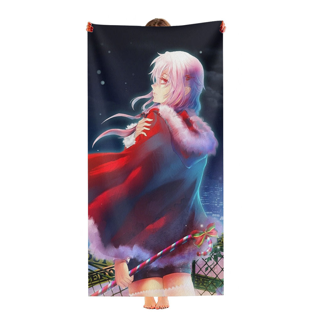 Inori Yuzuriha Christmas Red Dress Anime Girl Guilty Crown Ultra-Soft Luxury Bathroom Towels