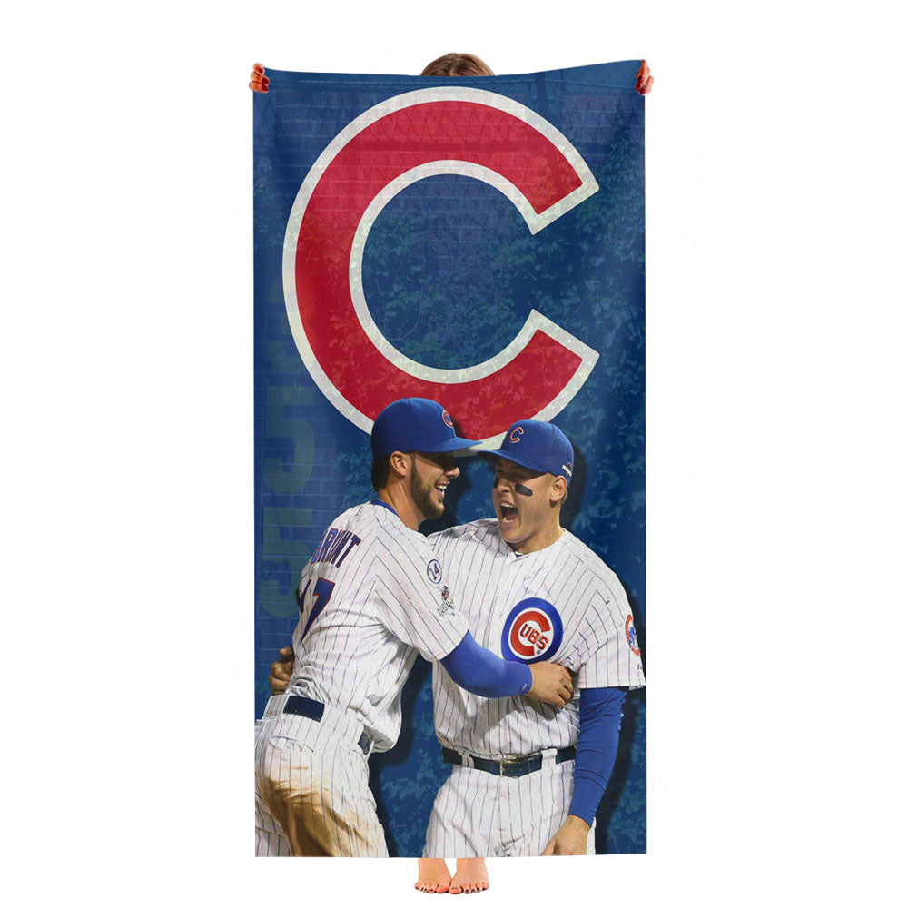 Kris Bryant X Rizzo Chicago Cubs Ultra-Soft Luxury Bathroom Towels