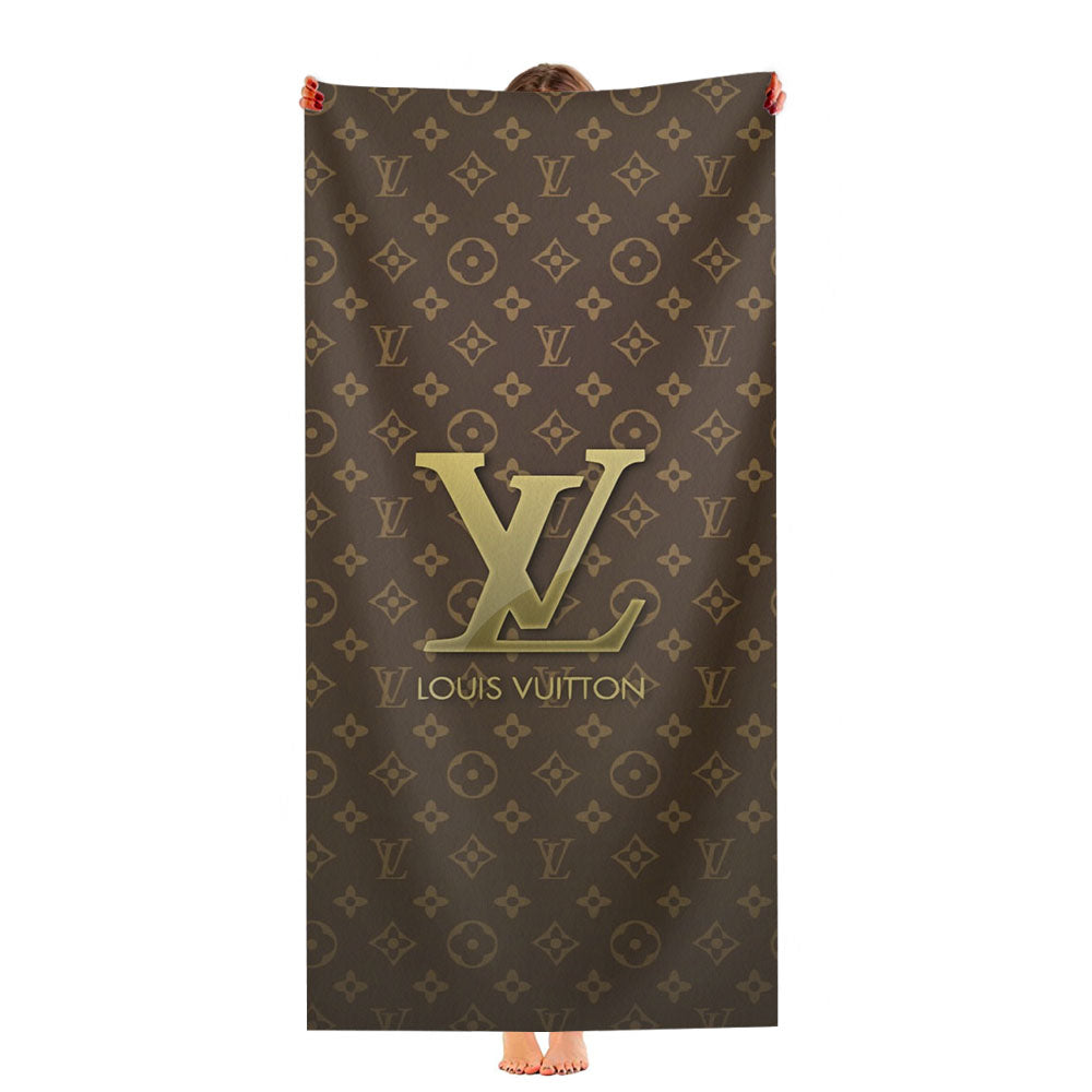 Louis Vuitton Designer Label Logos Patterns Ultra-Soft Luxury Bathroom Towels