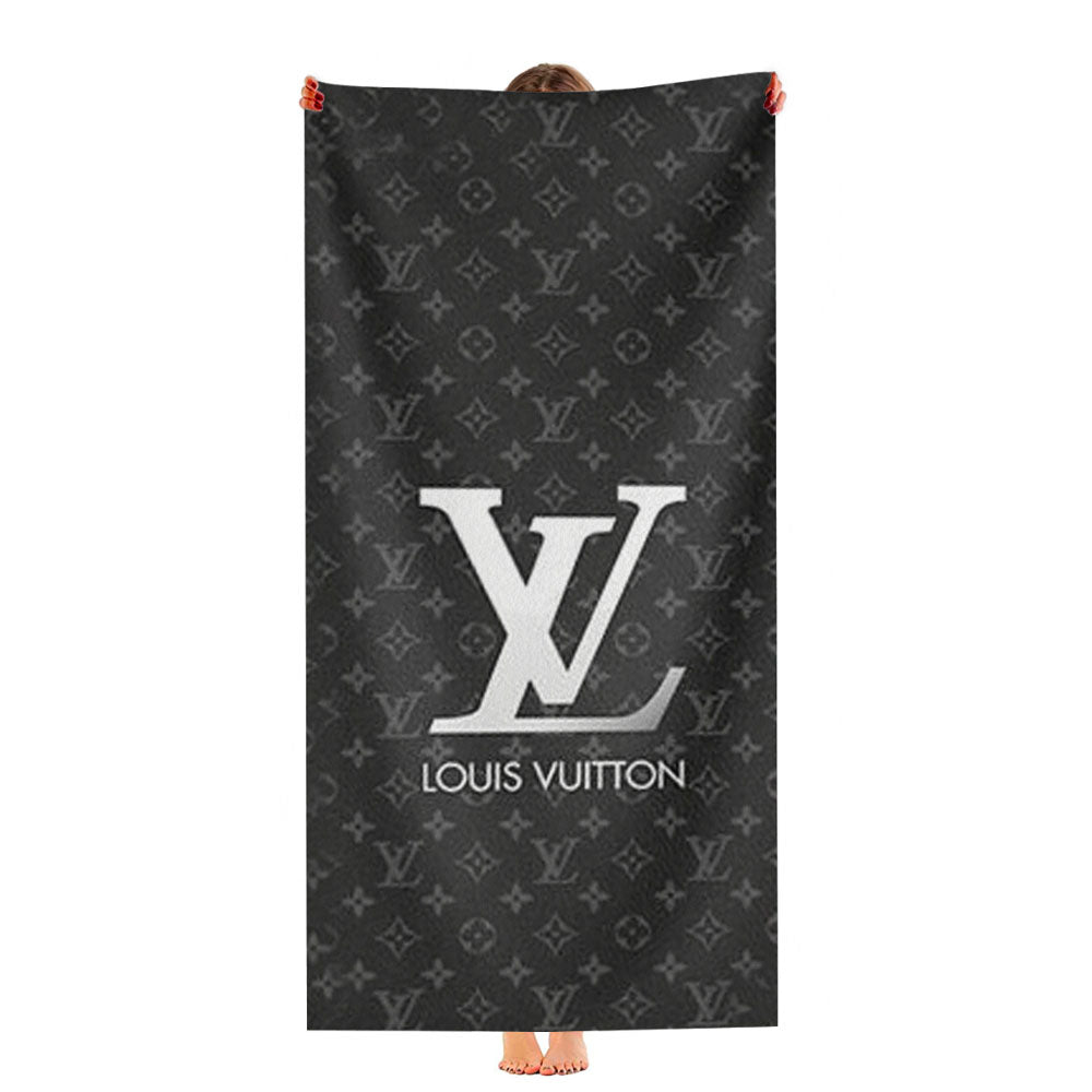 Louis Vuitton Grey Logo Ultra-Soft Luxury Bathroom Towels
