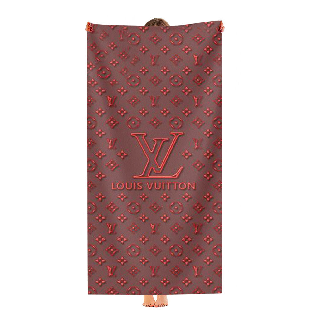 Louis Vuitton Maroon Ultra-Soft Luxury Bathroom Towels