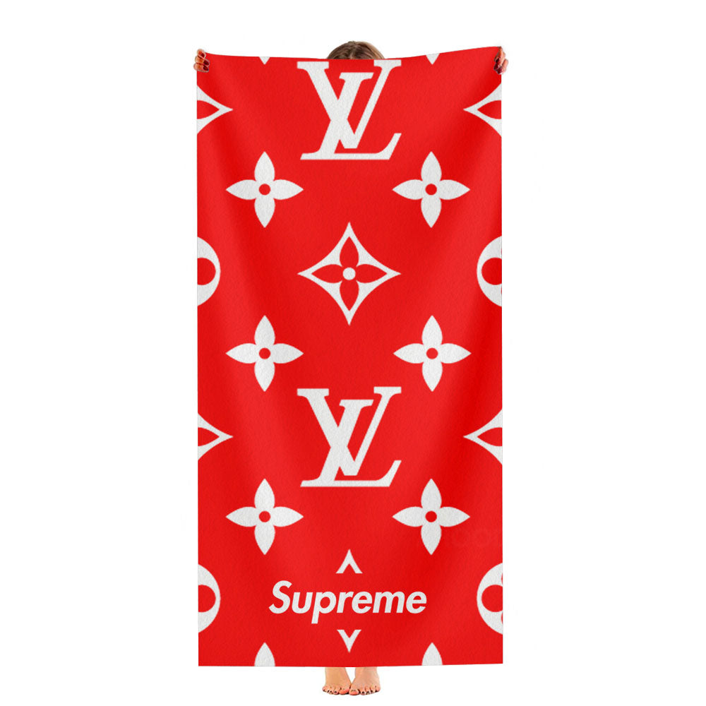 Louis Vuitton X Supreme Ultra-Soft Luxury Bathroom Towels