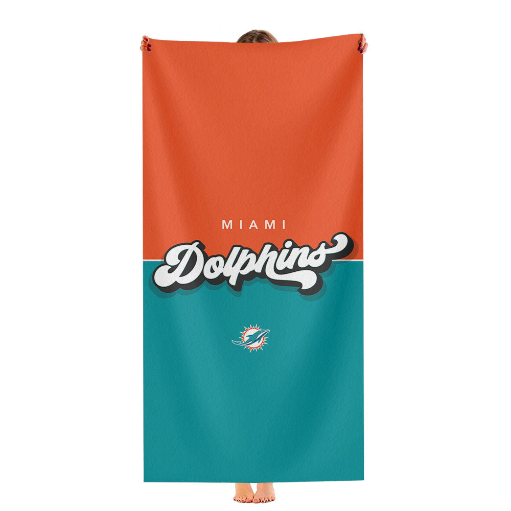 Miami Dolphin Wallpaper Ultra-Soft Luxury Bathroom Towels