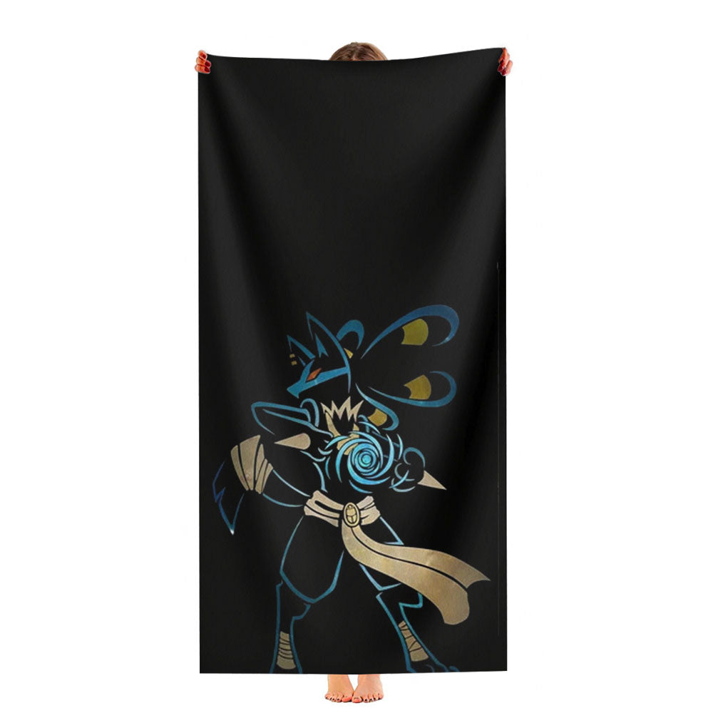 Pokemon Lucario Night Silhouette Ultra-Soft Luxury Bathroom Towels