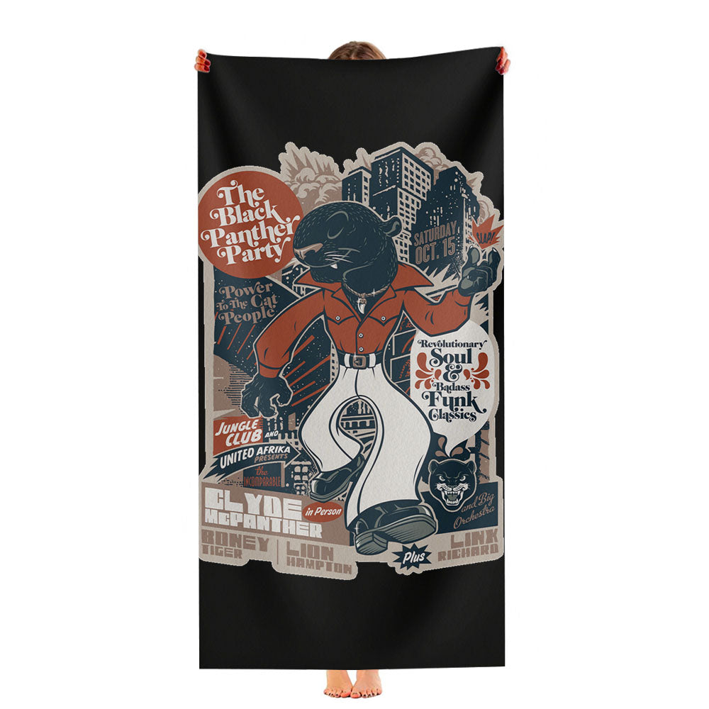 Rat Illustration Cartoon Rockabilly Style Rock N Roll Ultra-Soft Luxury Bathroom Towels