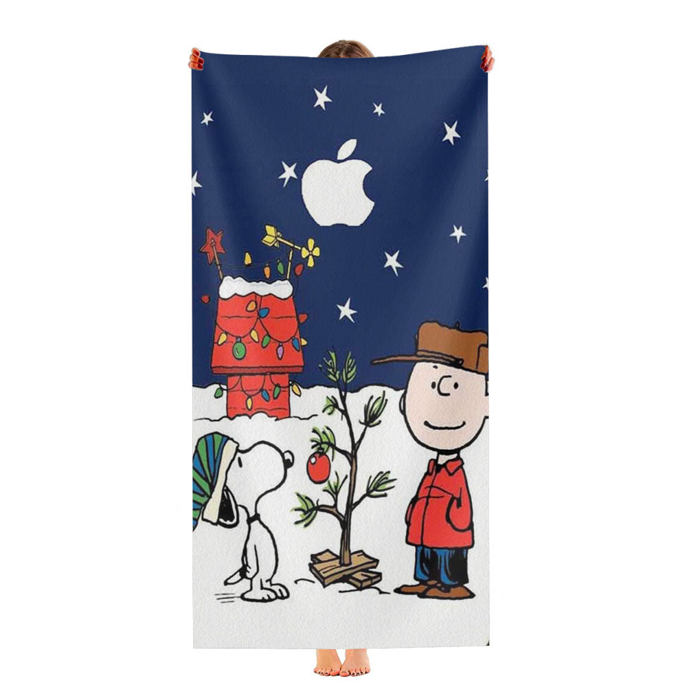 Snoopy And Charlie Brown Christmas Lights Apple Ultra-Soft Luxury Bathroom Towels