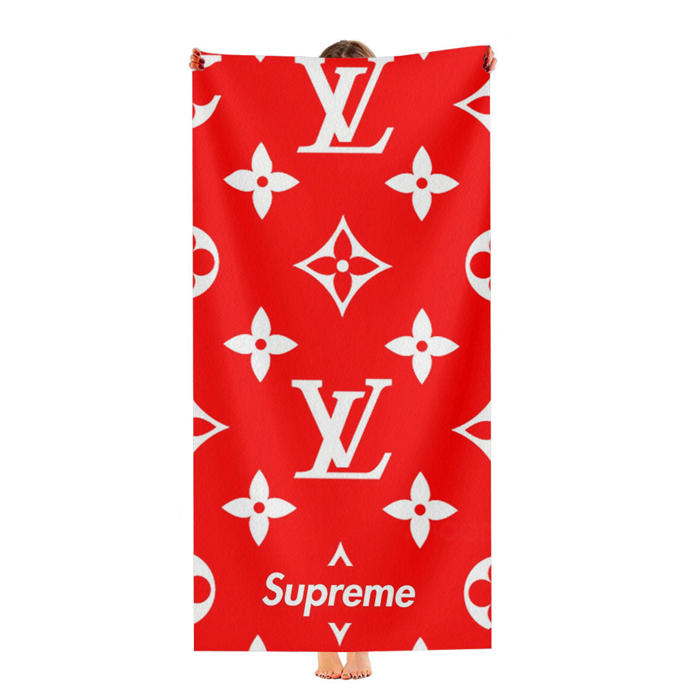 Supreme Louis Vuitton Red Ultra-Soft Luxury Bathroom Towels