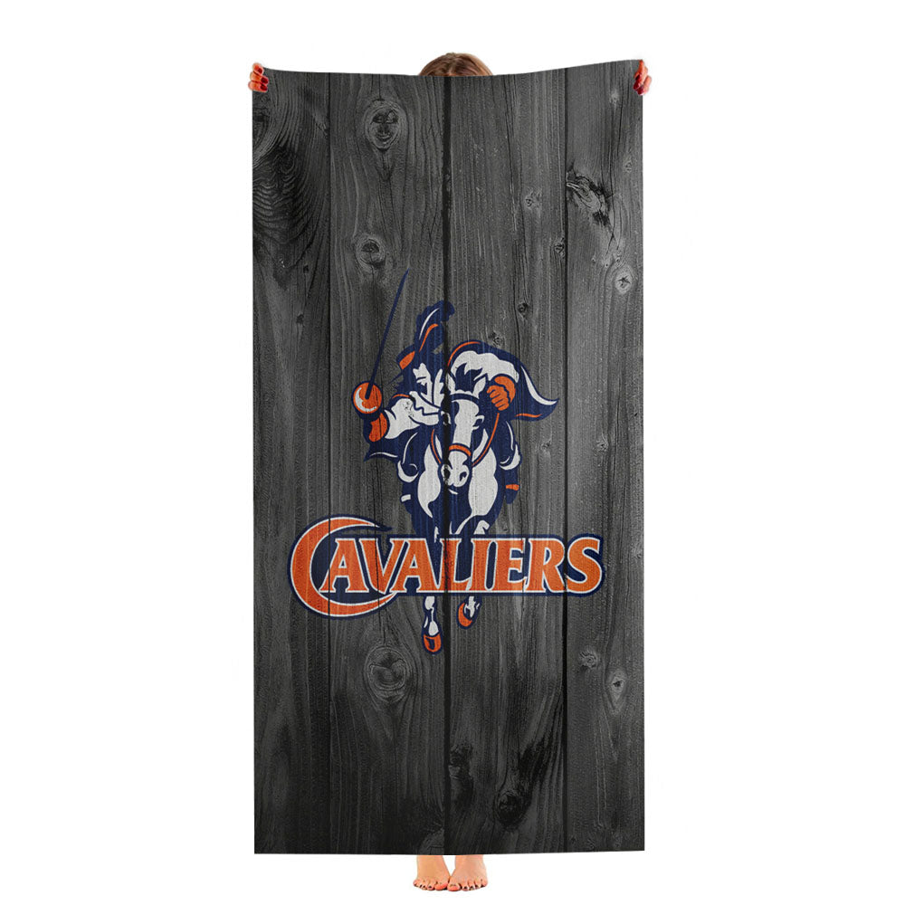University Of Virginia Cavaliers Logo Dark Wood Ultra-Soft Luxury Bathroom Towels