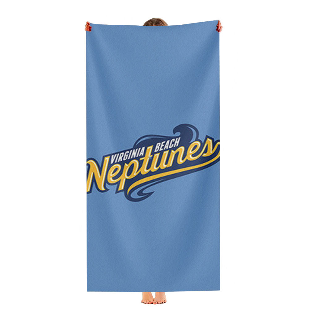 Virginia Beach Neptunes Baseball Logo Blue Ultra-Soft Luxury Bathroom Towels