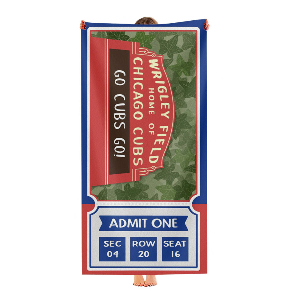 Wrigley Field Home Of Chicago Cubs Ultra-Soft Luxury Bathroom Towels
