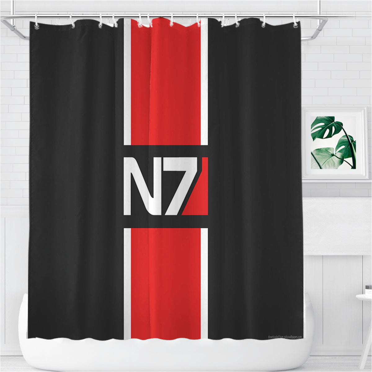Mass Effect Bathroom Shower Curtain Fabric Waterproof | 66 X 72 Inch