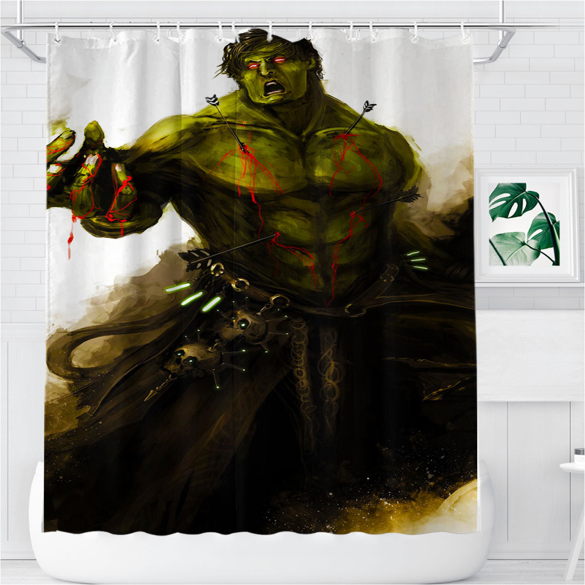 Medieval Hulk Bathroom Shower Curtain Fabric Waterproof | 66 X 72 Inch