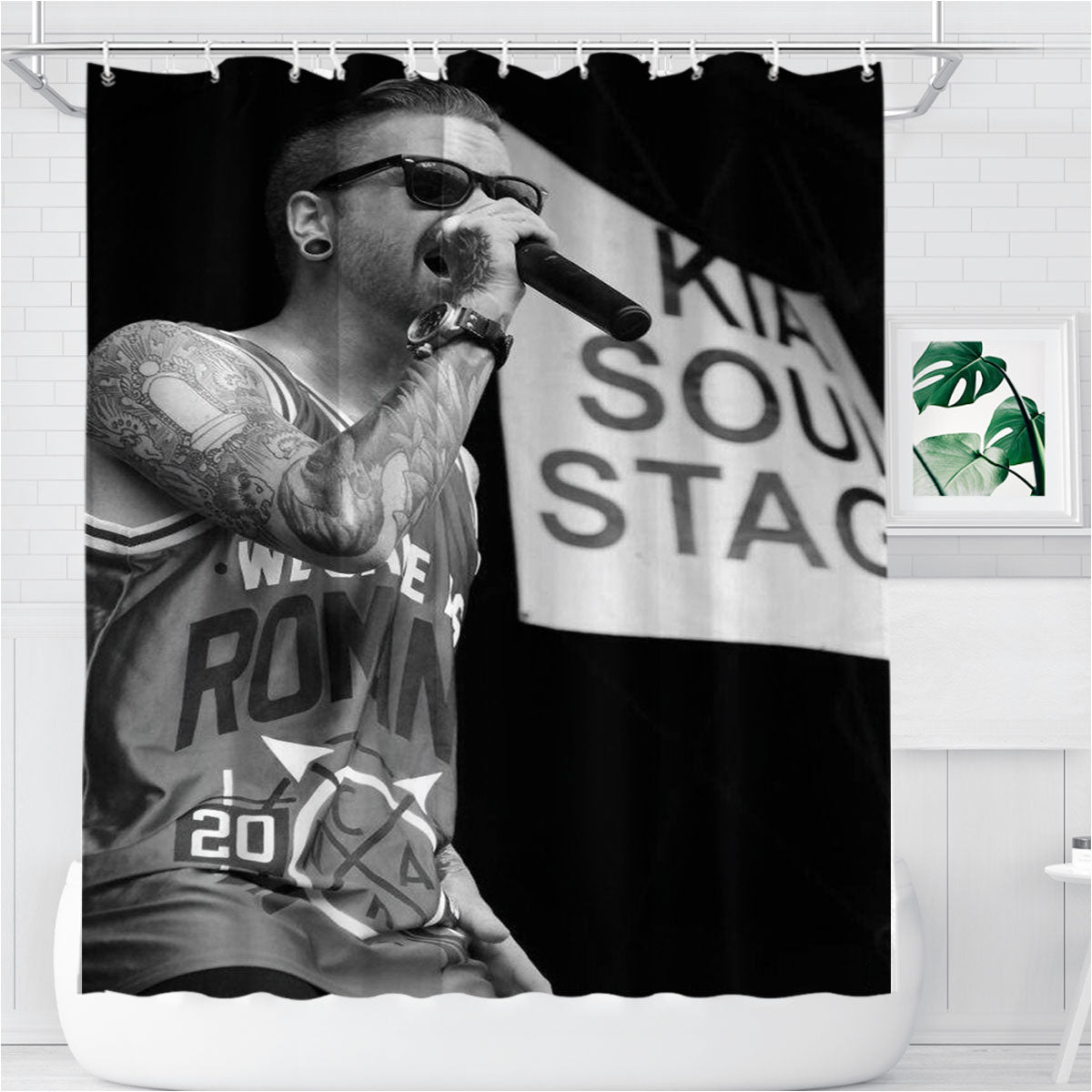 Memphis May Fire Vocals Undercut Bathroom Shower Curtain Fabric Waterproof | 66 X 72 Inch