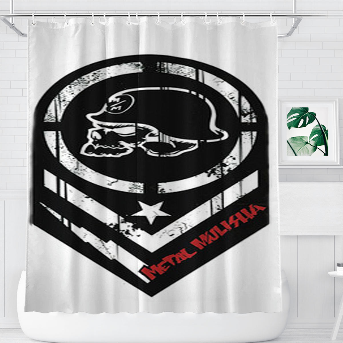 Metal Mulisha Black Logo Bathroom Shower Curtain Fabric Waterproof | 66 X 72 Inch