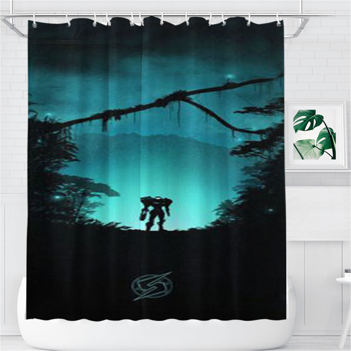 Metroid Standing Bathroom Shower Curtain Fabric Waterproof | 66 X 72 Inch