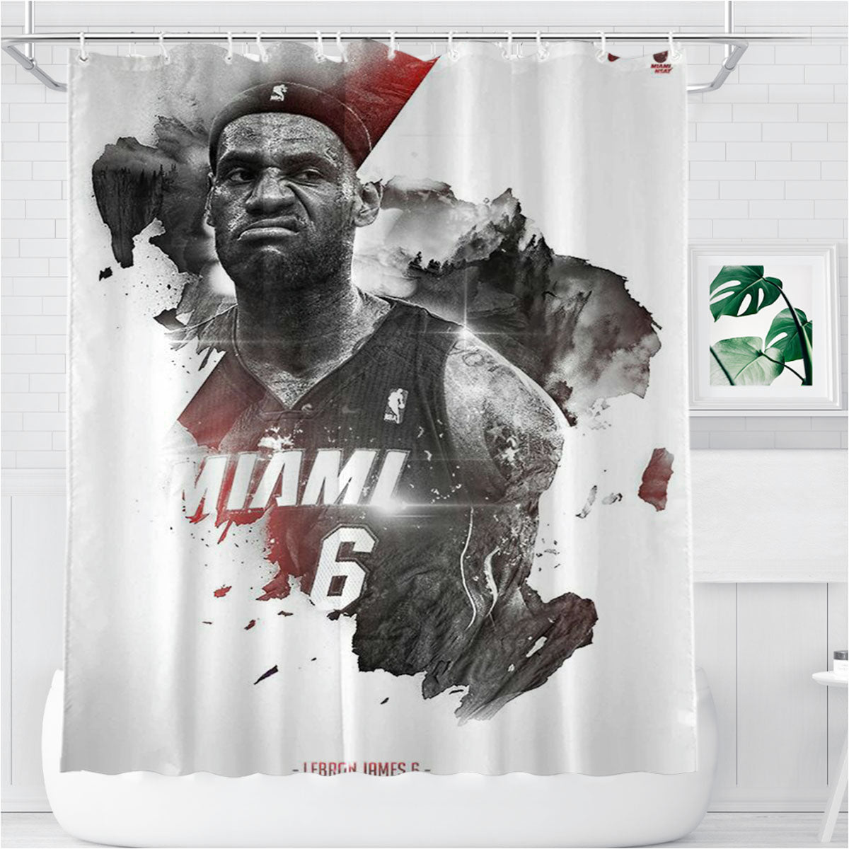Miami 6 Nike Bathroom Shower Curtain Fabric Waterproof | 66 X 72 Inch
