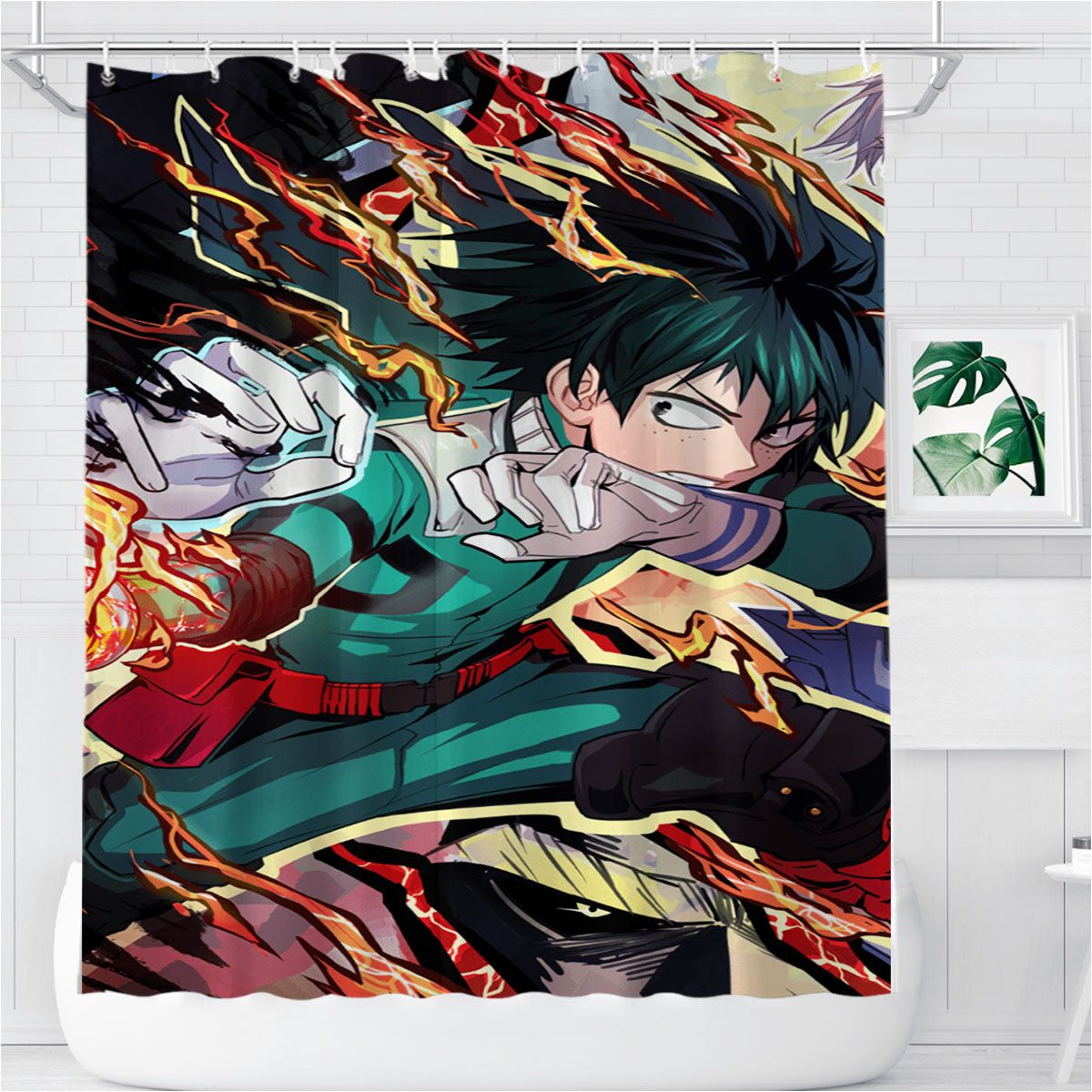 Midoriya Izuku Deku 100 Percent Boku No Hero Academia Bathroom Shower Curtain Fabric Waterproof | 66 X 72 Inch