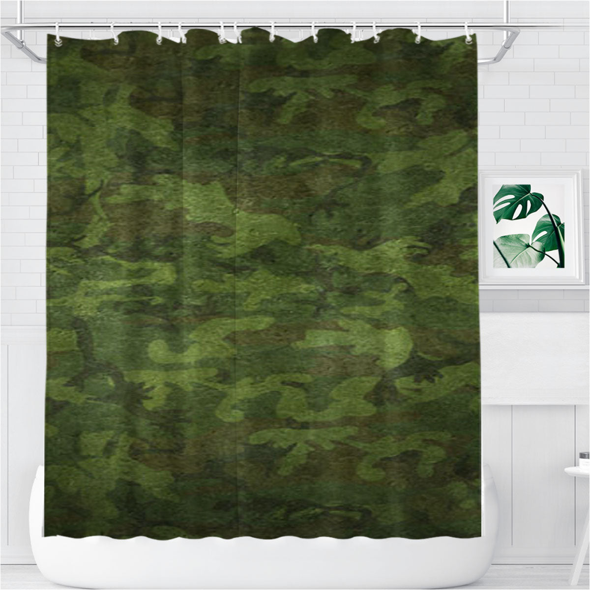 Military Camouflage Patterns Bathroom Shower Curtain Fabric Waterproof | 66 X 72 Inch
