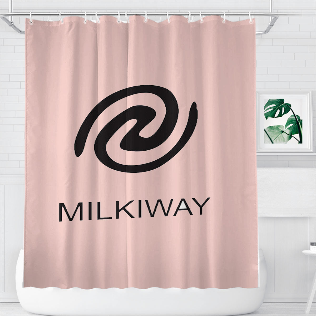 Milky Way Galaxy Universe Space Pink Bathroom Shower Curtain Fabric Waterproof | 66 X 72 Inch