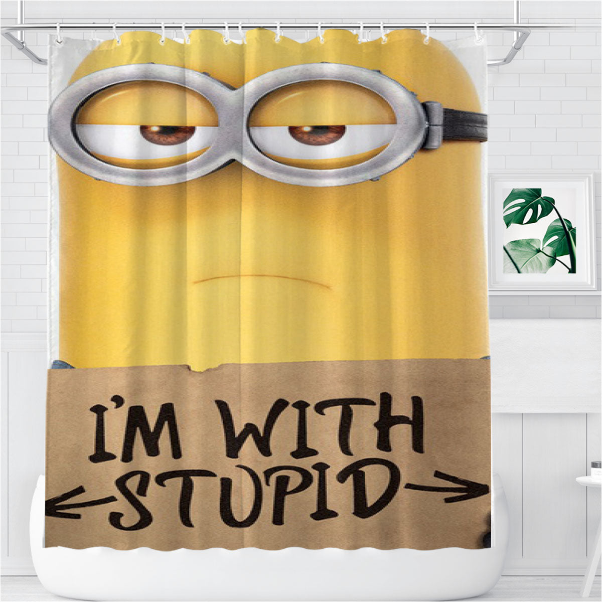 Minions 016 Bathroom Shower Curtain Fabric Waterproof | 66 X 72 Inch