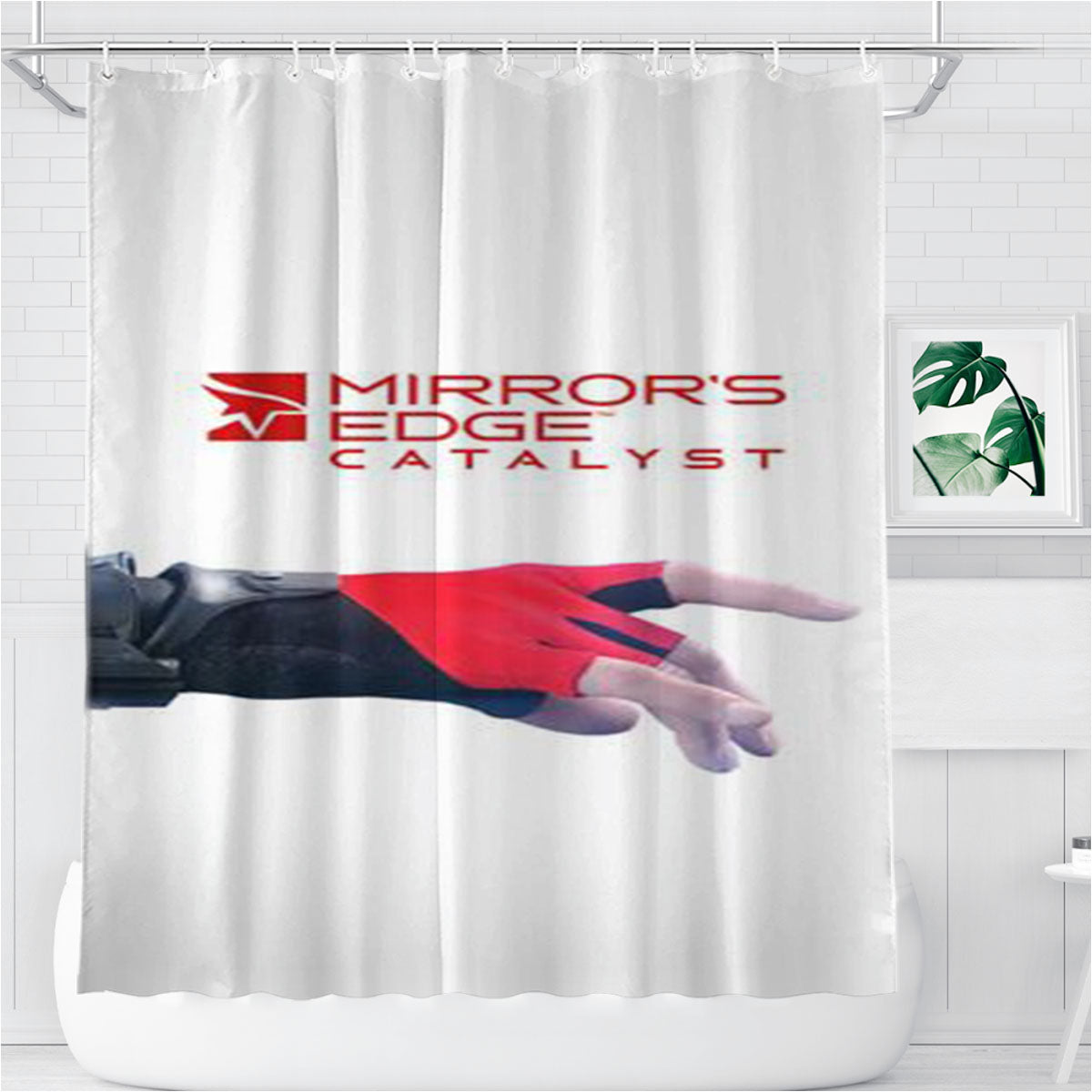 Mirors Edge Catalyst Bathroom Shower Curtain Fabric Waterproof | 66 X 72 Inch