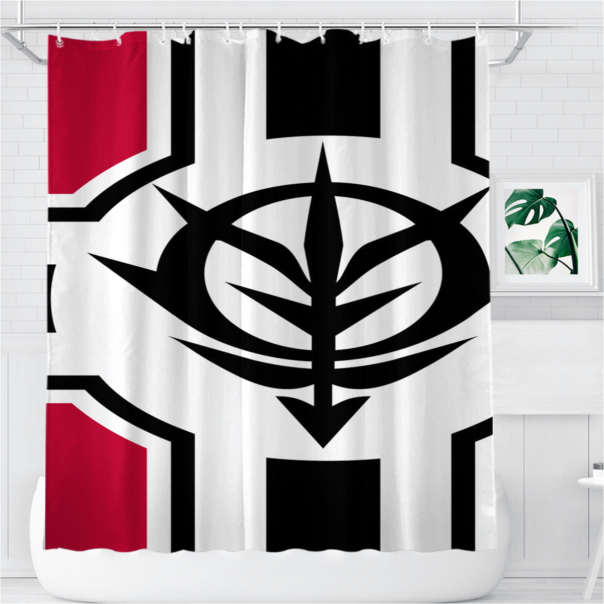 Mobile Suit Gundam Zeon Military Flag Union Bathroom Shower Curtain Fabric Waterproof | 66 X 72 Inch