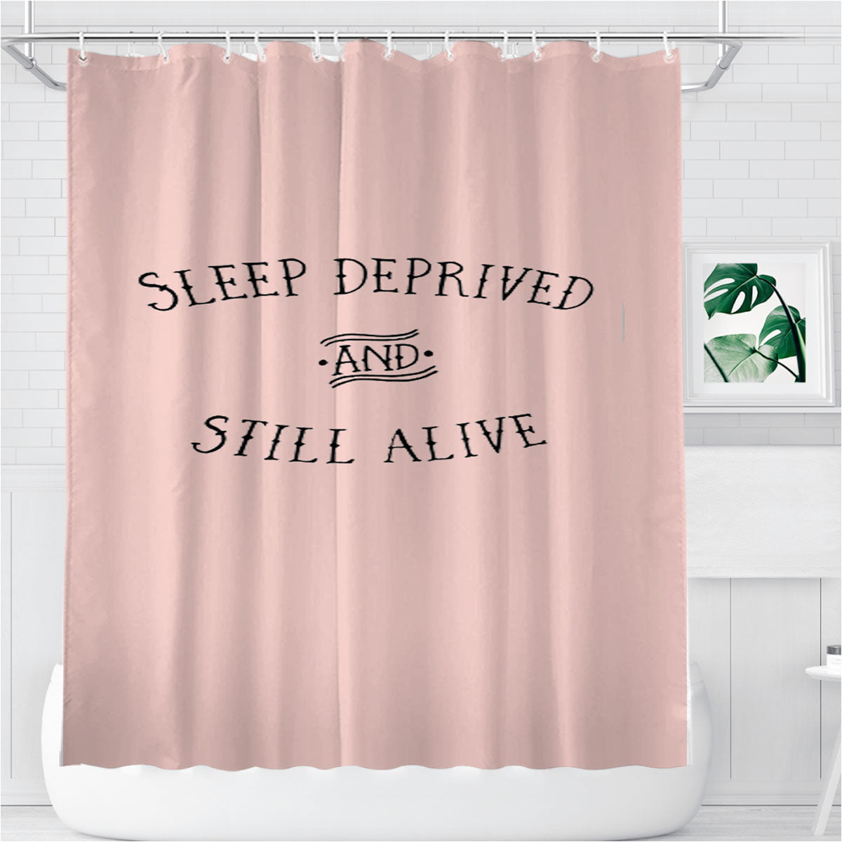Mombie Zombie Lover Horror Pink Bathroom Shower Curtain Fabric Waterproof | 66 X 72 Inch