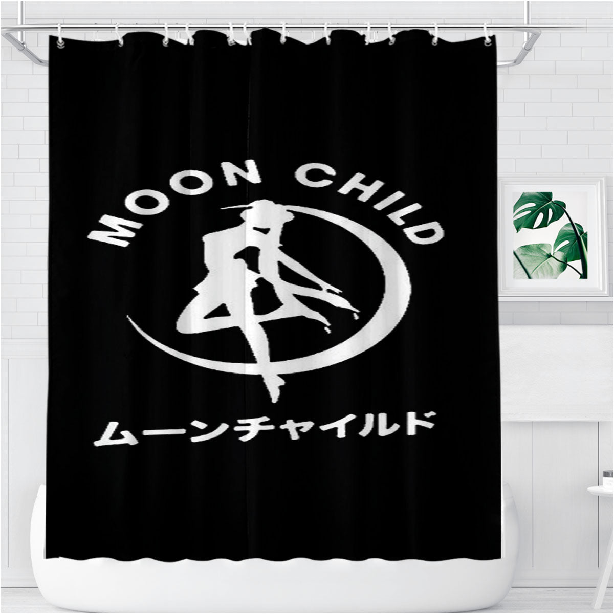 Moon Child Sailor Moon Harajuku Bathroom Shower Curtain Fabric Waterproof | 66 X 72 Inch