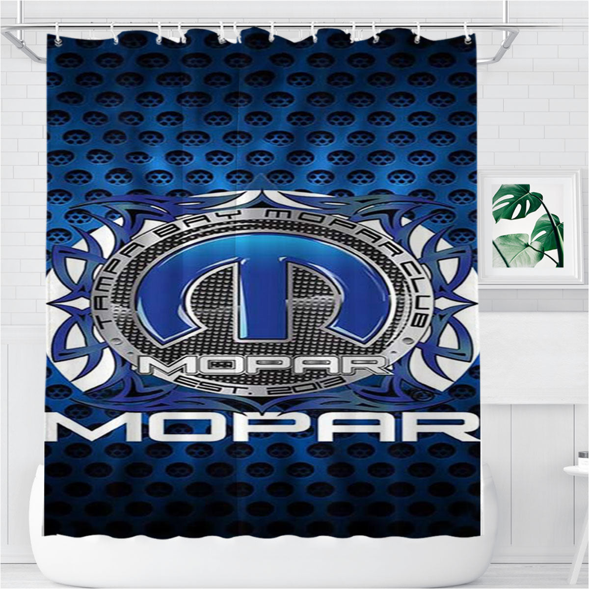 Mopar Bathroom Shower Curtain Fabric Waterproof | 66 X 72 Inch