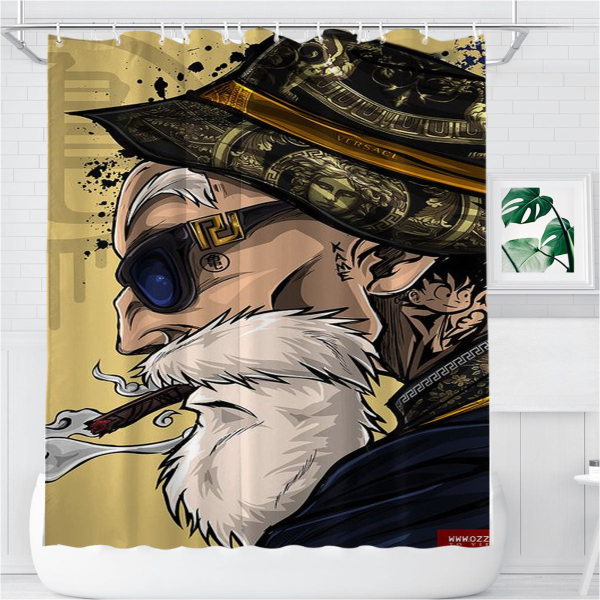Muten Roshi Hype Style Bathroom Shower Curtain Fabric Waterproof | 66 X 72 Inch