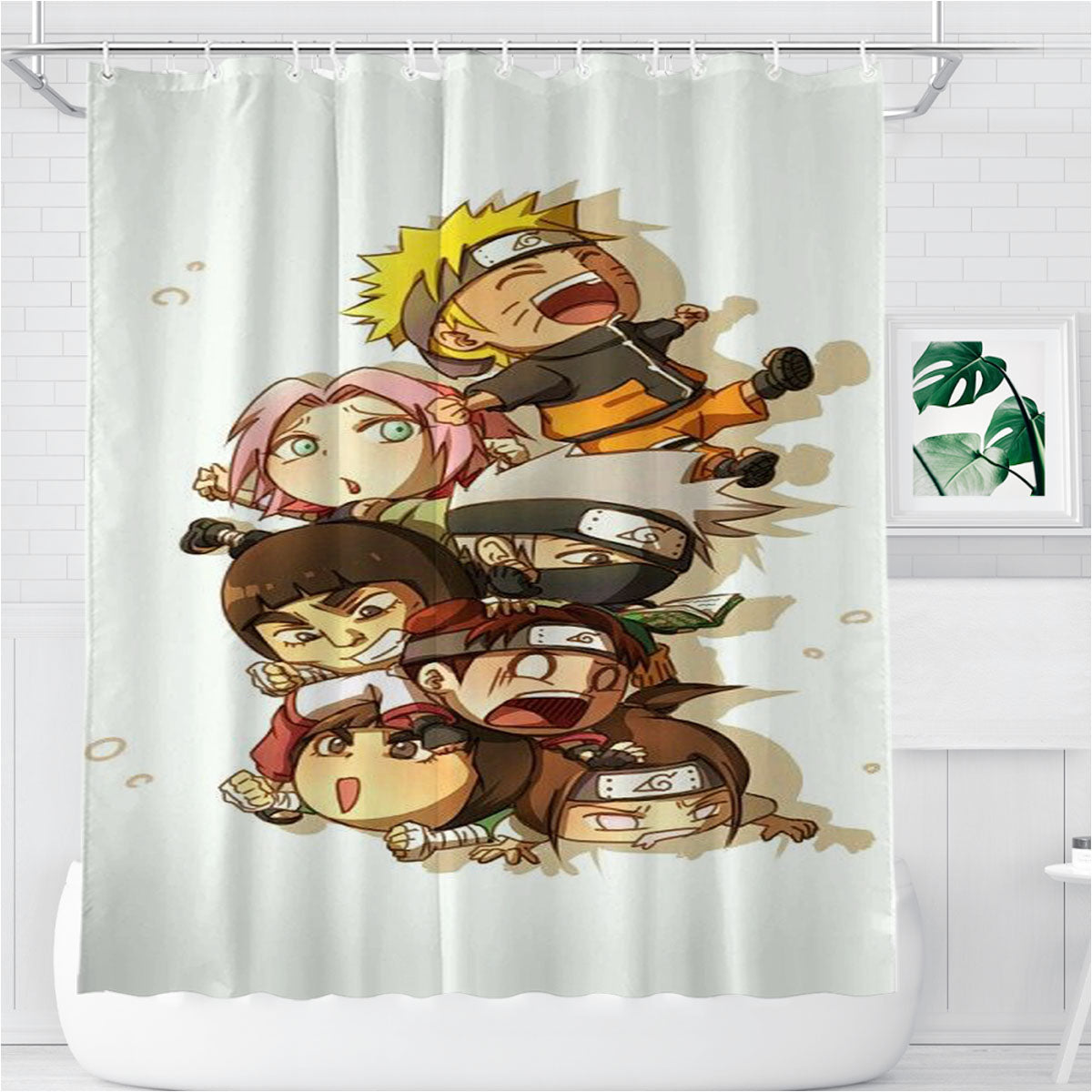 Naruto Cartoon Bathroom Shower Curtain Fabric Waterproof | 66 X 72 Inch