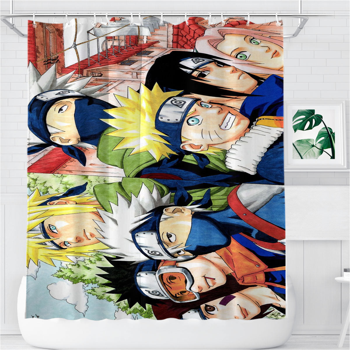 Naruto Cartoon Cover Movies Bathroom Shower Curtain Fabric Waterproof | 66 X 72 Inch