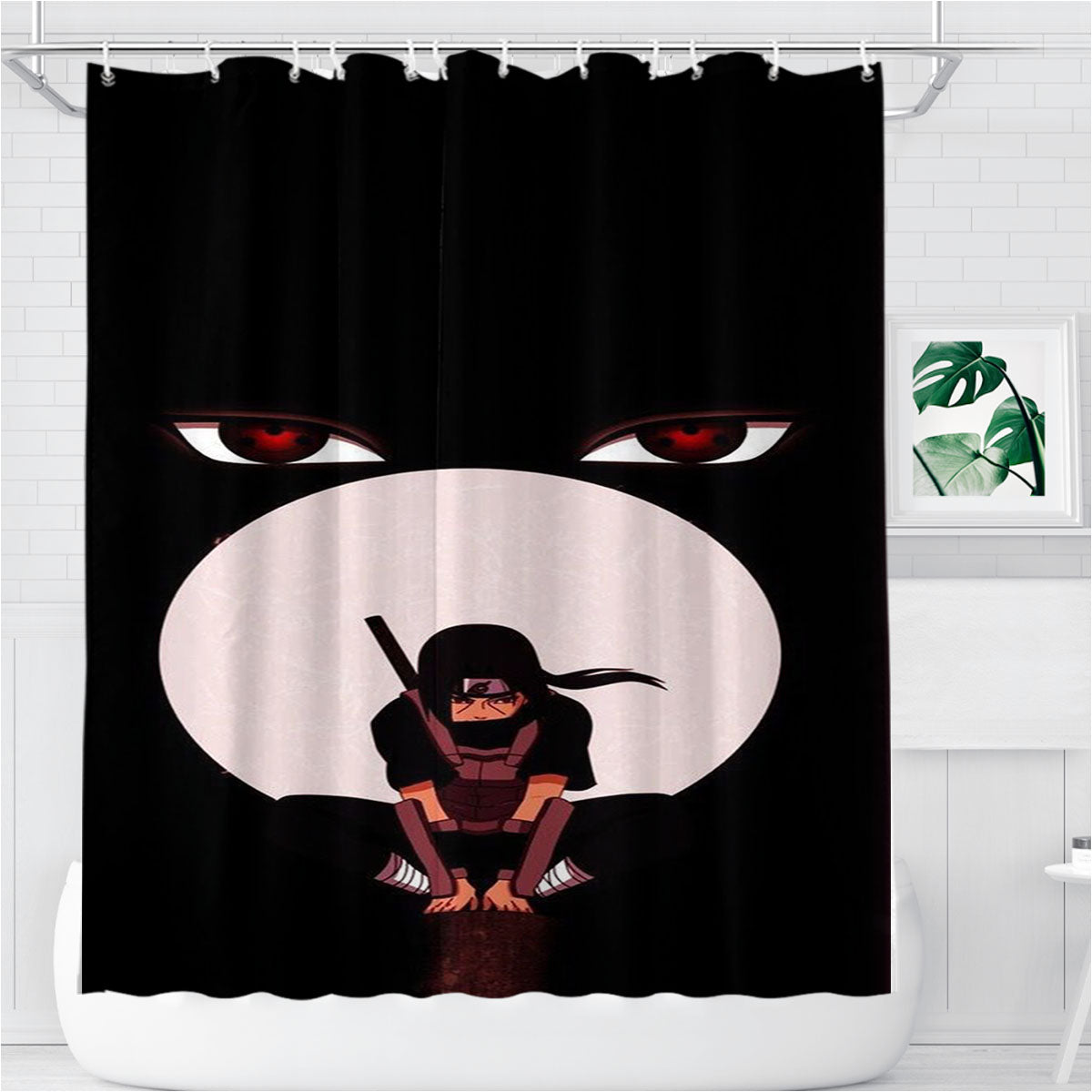 Naruto Itachi Bathroom Shower Curtain Fabric Waterproof | 66 X 72 Inch
