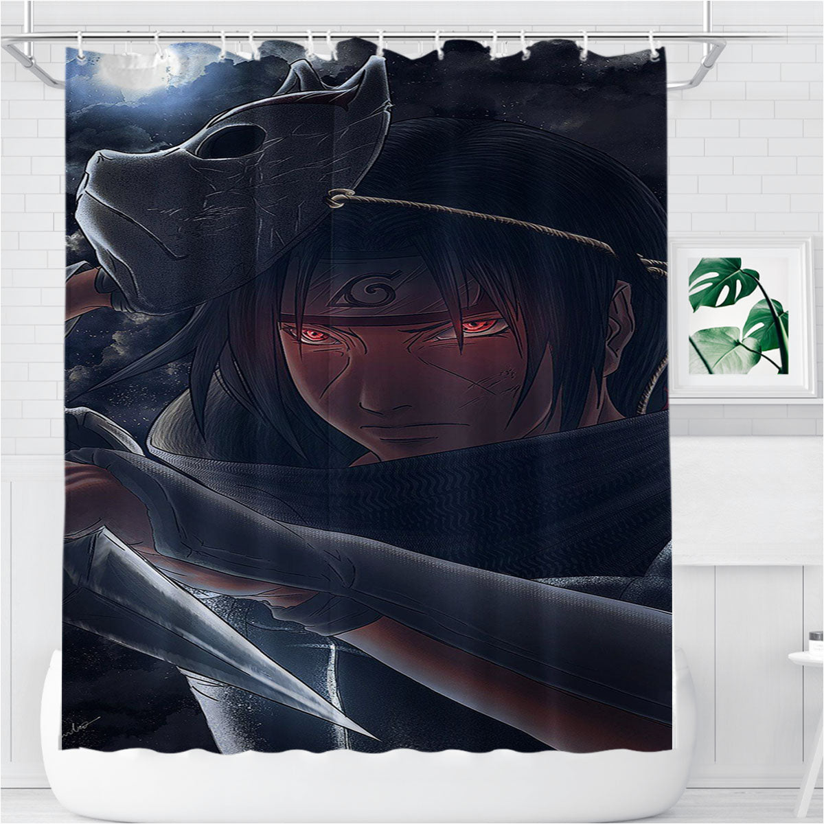 Naruto Young Itachi Anbu Bathroom Shower Curtain Fabric Waterproof | 66 X 72 Inch