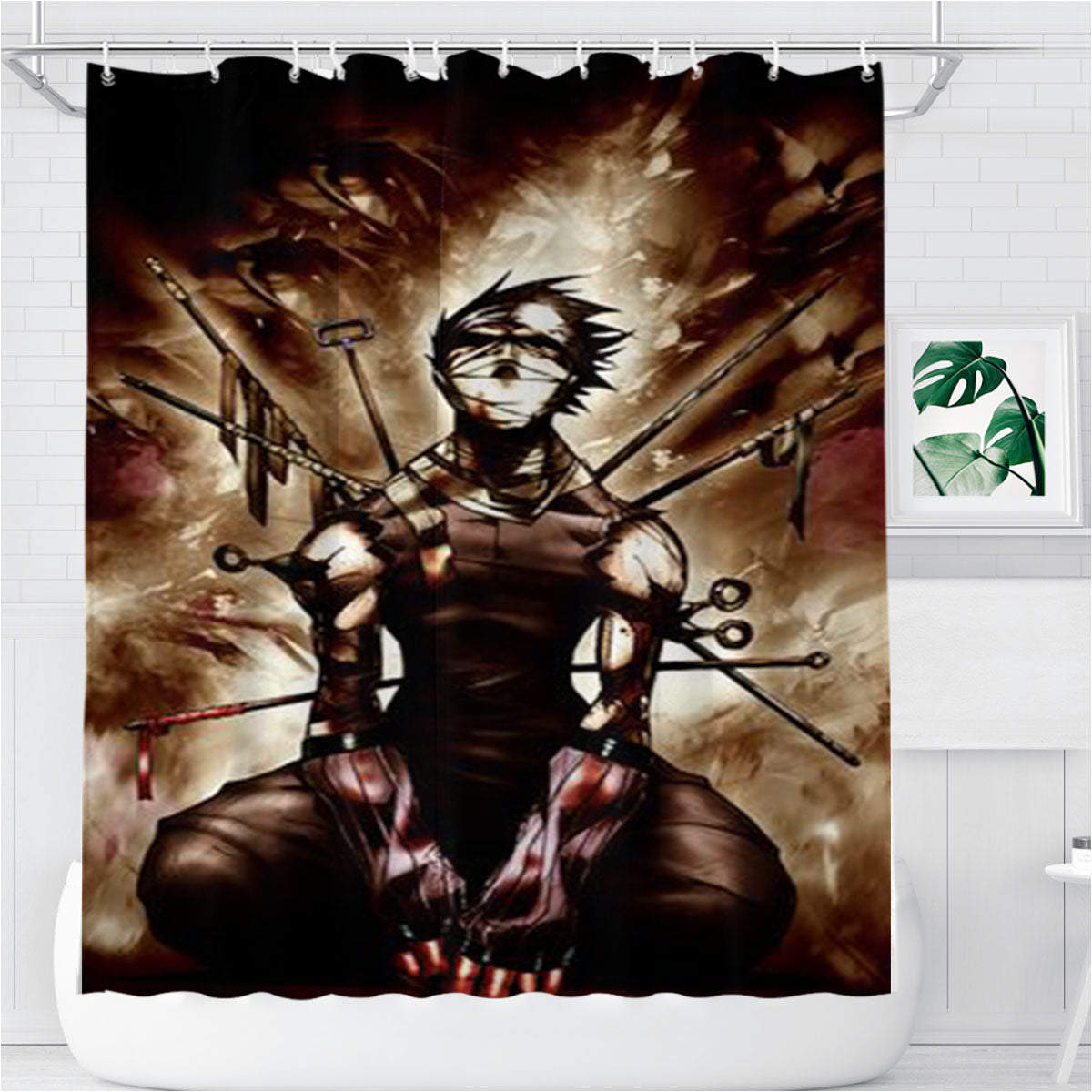 Naruto Zabuza Momochi Bathroom Shower Curtain Fabric Waterproof | 66 X 72 Inch
