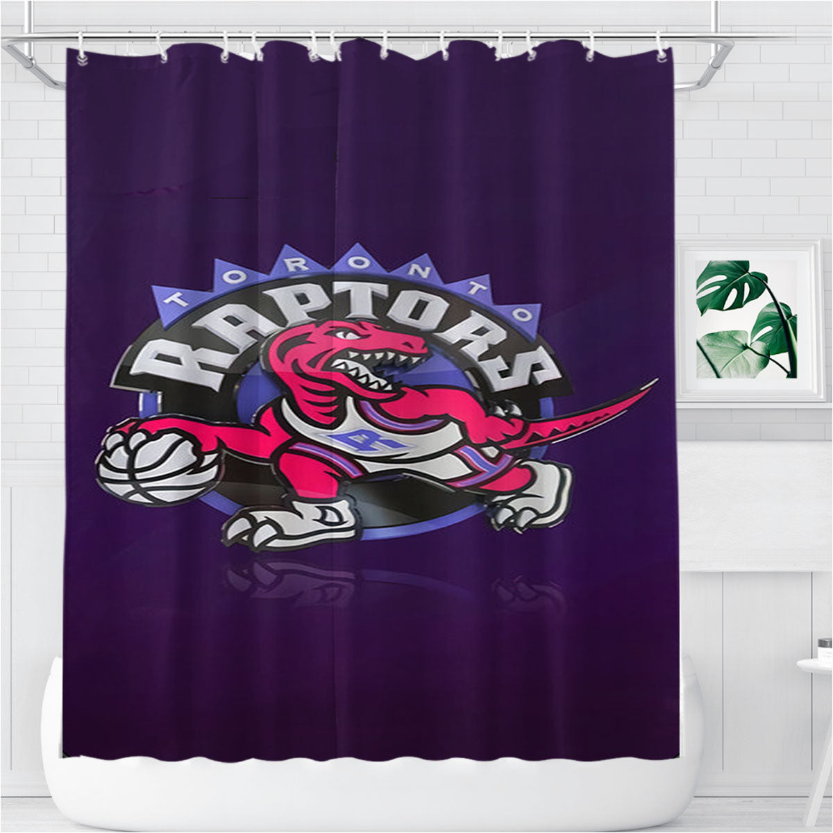 Nba Toronto Raptors Basketball 002 Bathroom Shower Curtain Fabric Waterproof | 66 X 72 Inch