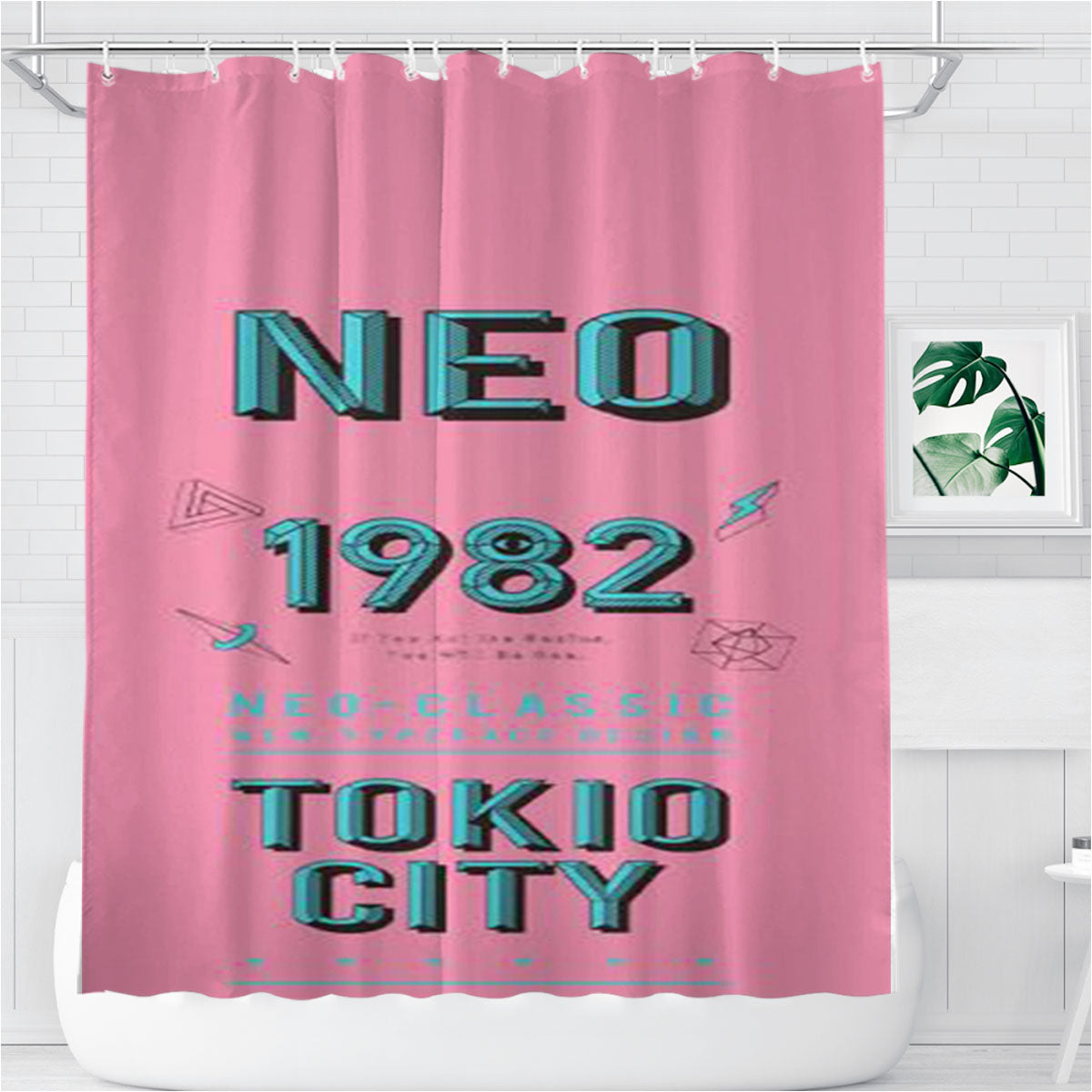 Neo 198 Bathroom Shower Curtain Fabric Waterproof | 66 X 72 Inch