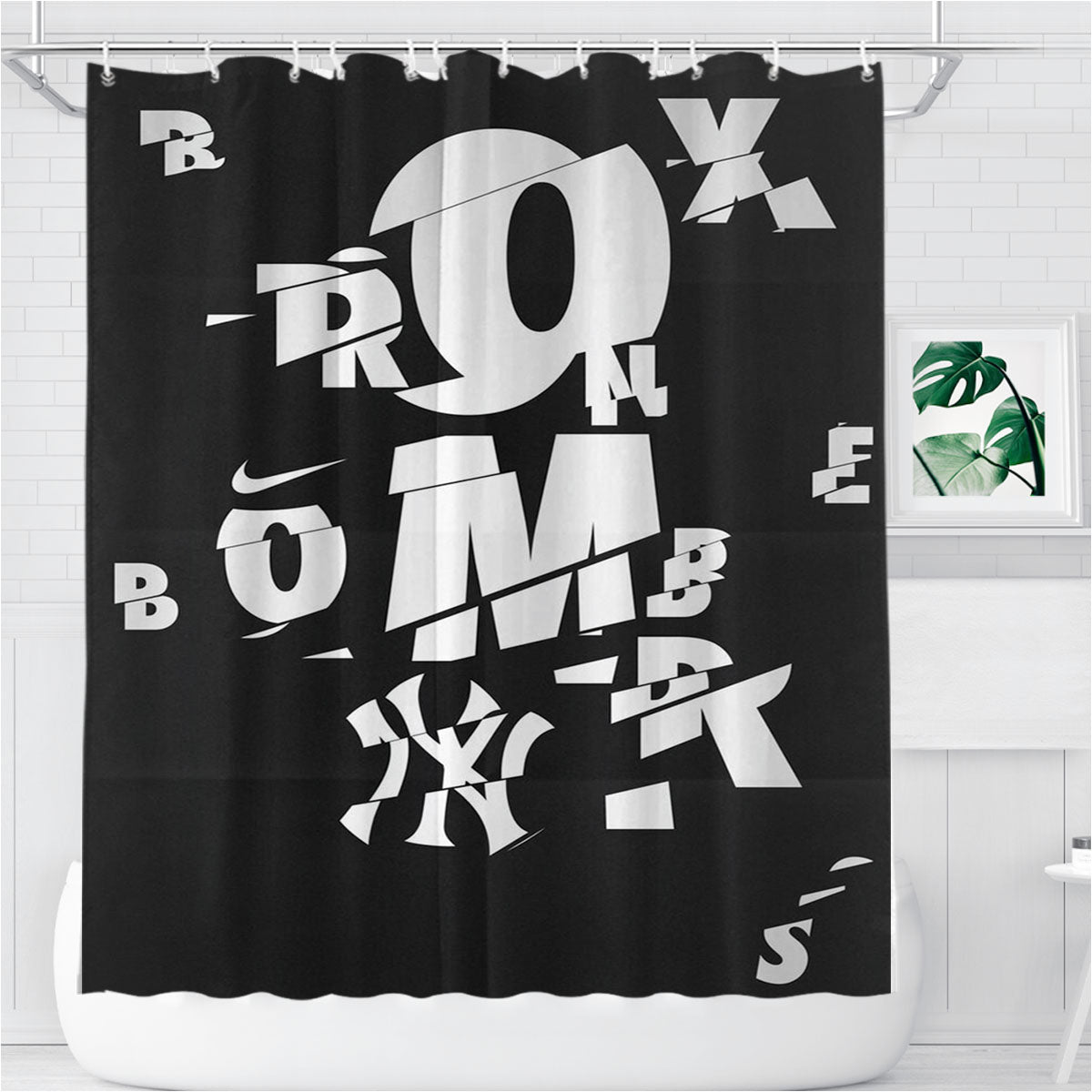 New York Nike Bathroom Shower Curtain Fabric Waterproof | 66 X 72 Inch