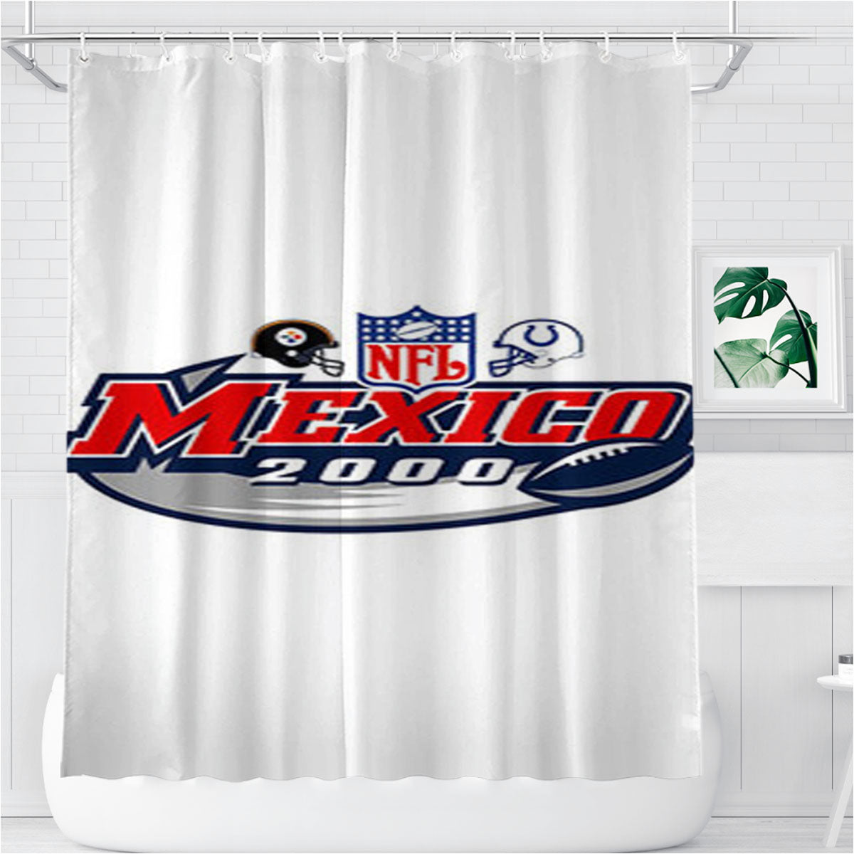 Nfl Mexico 0 Bathroom Shower Curtain Fabric Waterproof | 66 X 72 Inch