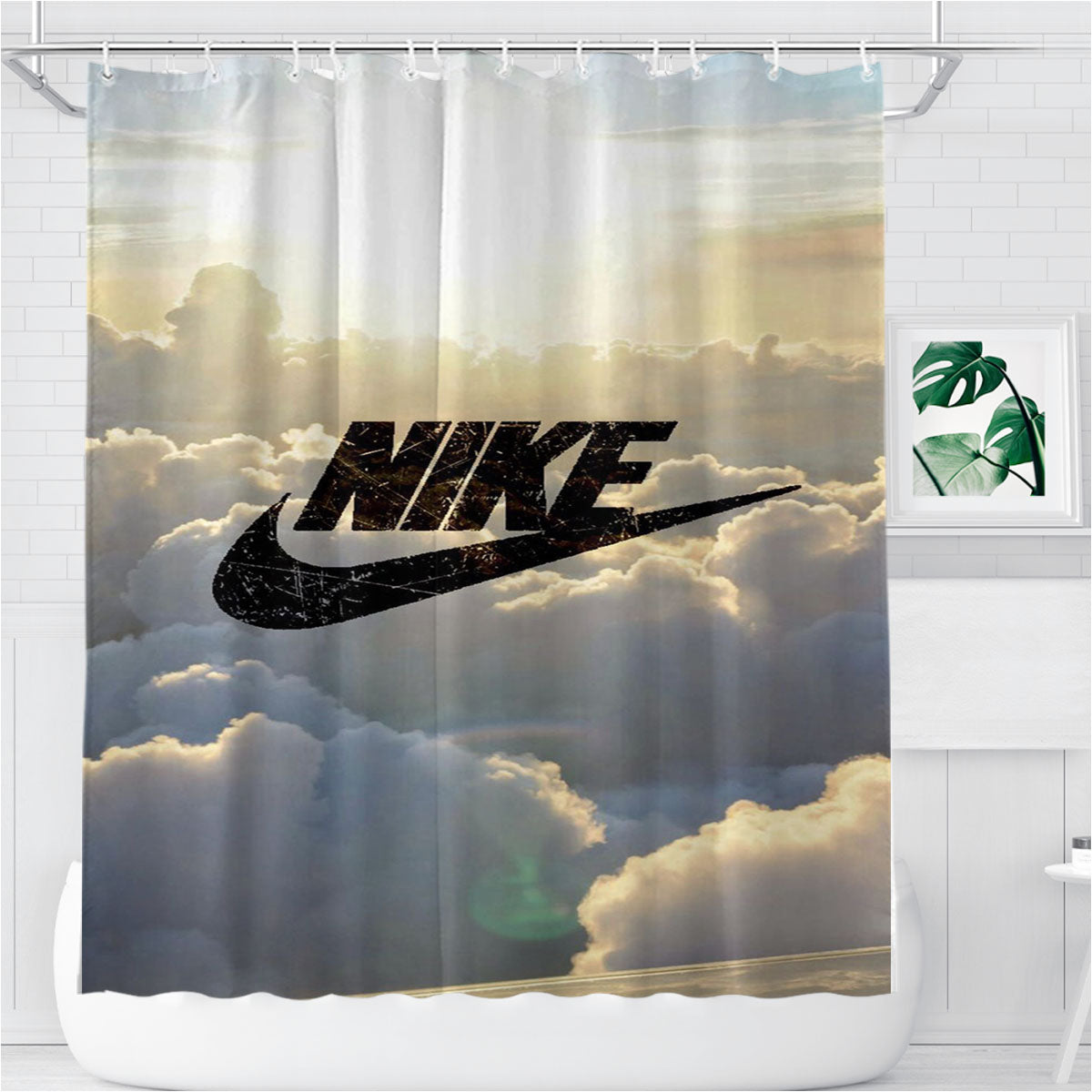 Nike Cloud Bathroom Shower Curtain Fabric Waterproof | 66 X 72 Inch