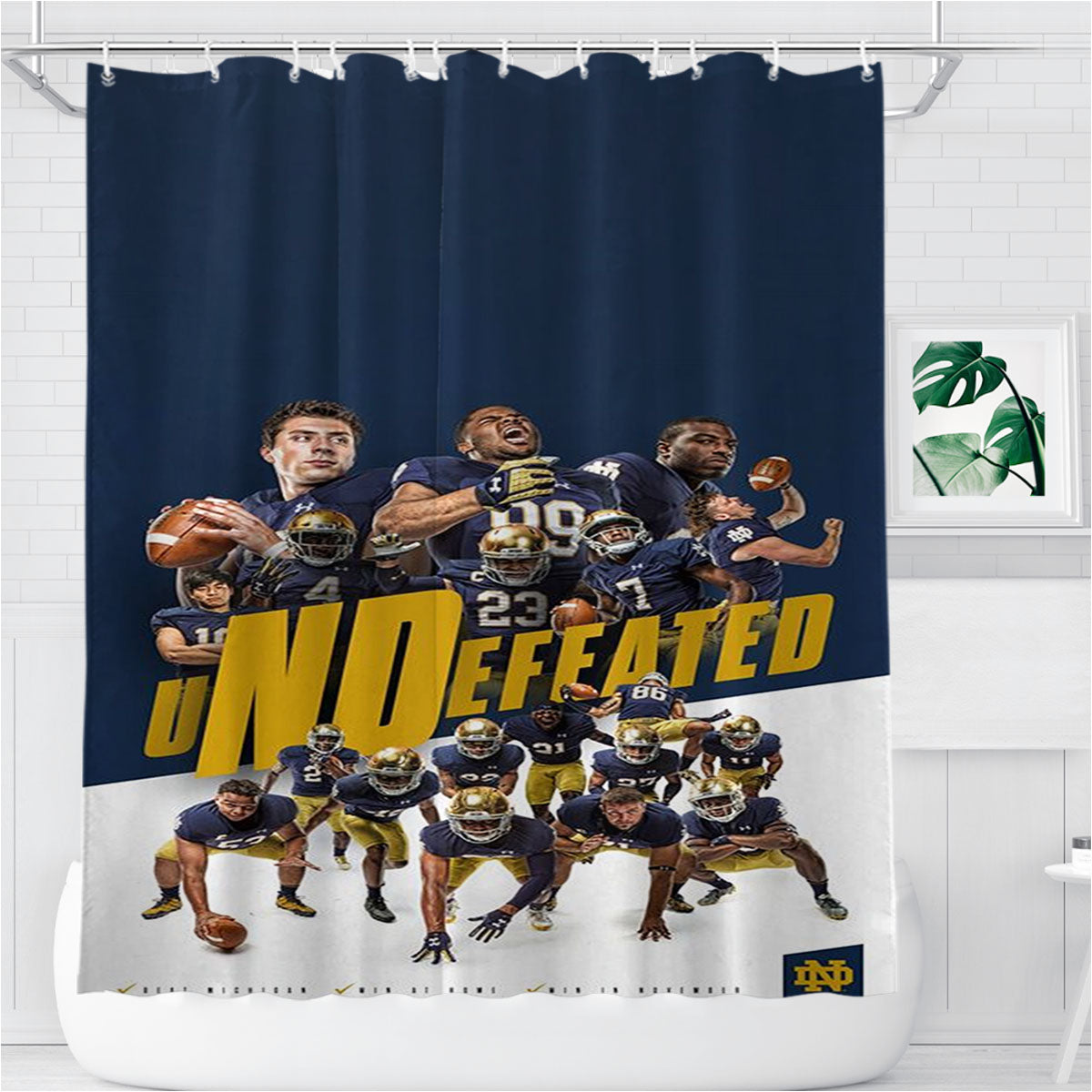 Notre Dame Undefeated Wallpapers Bathroom Shower Curtain Fabric Waterproof | 66 X 72 Inch