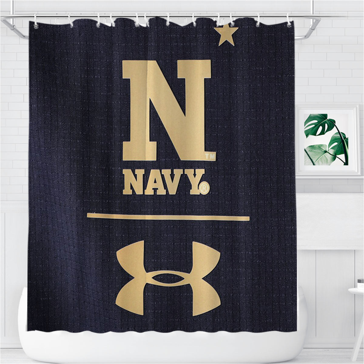 Notre Dame Under Armour Bathroom Shower Curtain Fabric Waterproof | 66 X 72 Inch