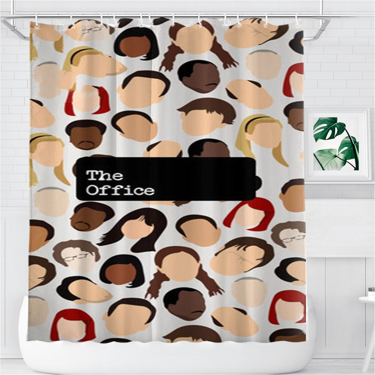 Office Collage Bathroom Shower Curtain Fabric Waterproof | 66 X 72 Inch