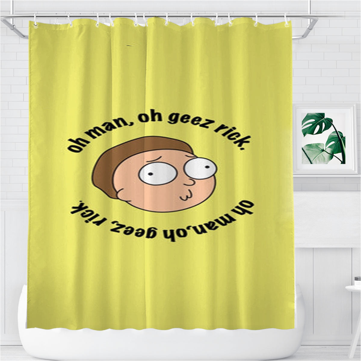 Oh Man, Oh Geez Rick - Ram Bathroom Shower Curtain Fabric Waterproof | 66 X 72 Inch