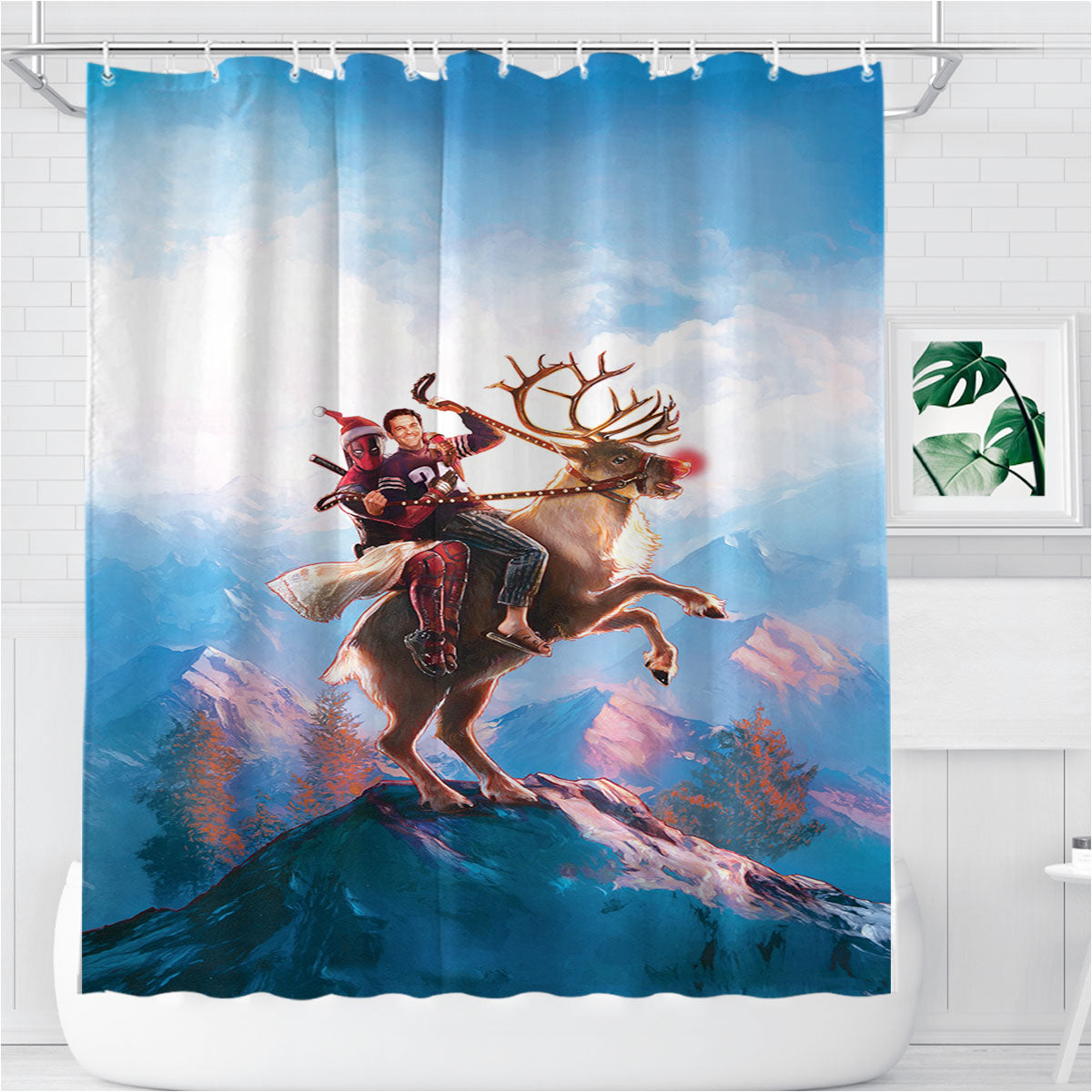 Once Upon A Deadpool Bathroom Shower Curtain Fabric Waterproof | 66 X 72 Inch